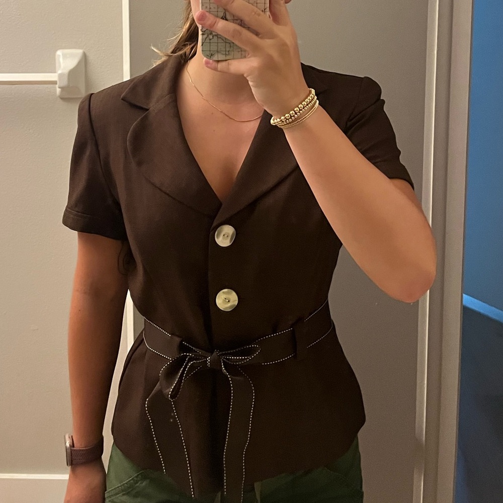 Studio I Dark Brown Button-Up Dress